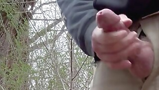 amateur Cum in the woods 3 big cock