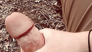 amateur Cum in the woods 2 masturbation